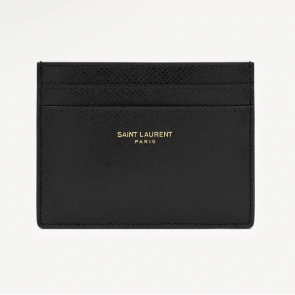 Saint Laurent Black Leather Card Holder - Picture 1 of 7
